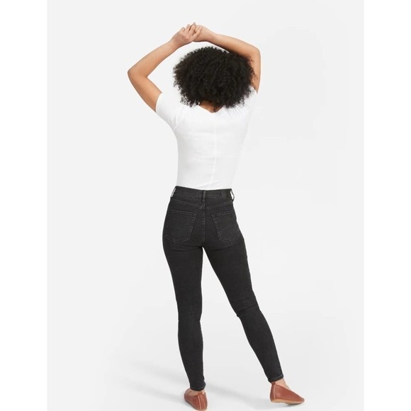 Everlane High Rise Button Fly Black Denim Authentic Stretch 26 Ankle Skinny Jean - Picture 11 of 11